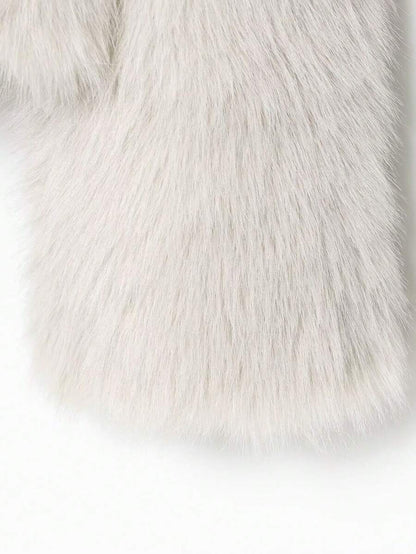 Faux Fur Collar Jacket – Women's Winter Coat – Date Brown Casual Outerwear
