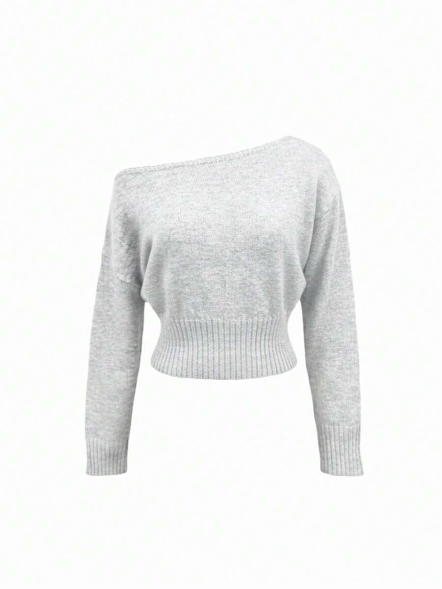 Off Shoulder Knit Sweater – Sexy – Cropped Autumn Pullover