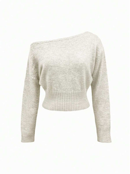 Off Shoulder Knit Sweater – Sexy – Cropped Autumn Pullover