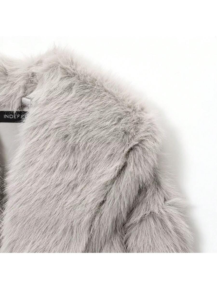 Faux Fur Collar Jacket – Women's Winter Coat – Date Brown Casual Outerwear
