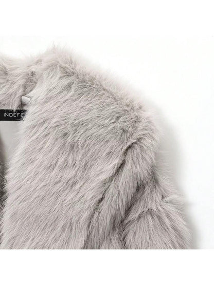 Faux Fur Collar Jacket – Women's Winter Coat – Date Brown Casual Outerwear