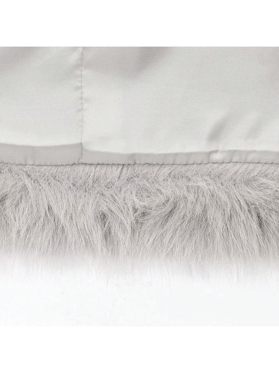 Faux Fur Collar Jacket – Women's Winter Coat – Date Brown Casual Outerwear