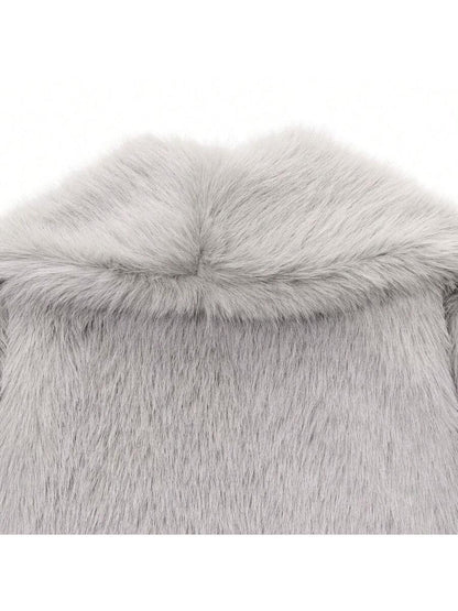 Faux Fur Collar Jacket – Women's Winter Coat – Date Brown Casual Outerwear