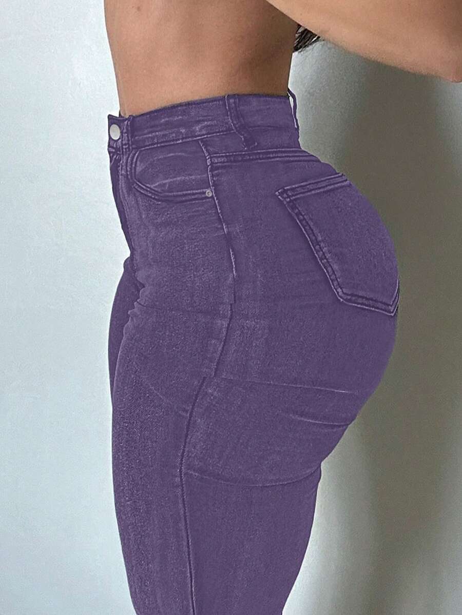 Women Y2K Flare Jeans – High Waist Stretch Denim – Embroidered Bow Slim Fit