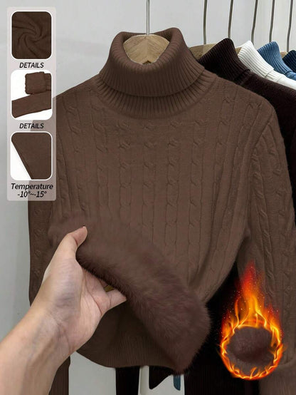 Thermal Turtleneck Knit Sweater – Slim Fit Winter Pullover