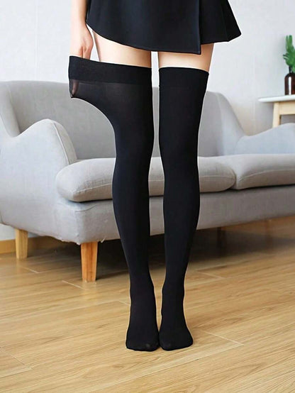 Over The Knee Socks – Vertical Stripe Acrylic Knit Warm Winter Style