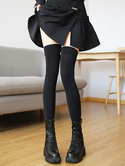 Over The Knee Socks – Vertical Stripe Acrylic Knit Warm Winter Style