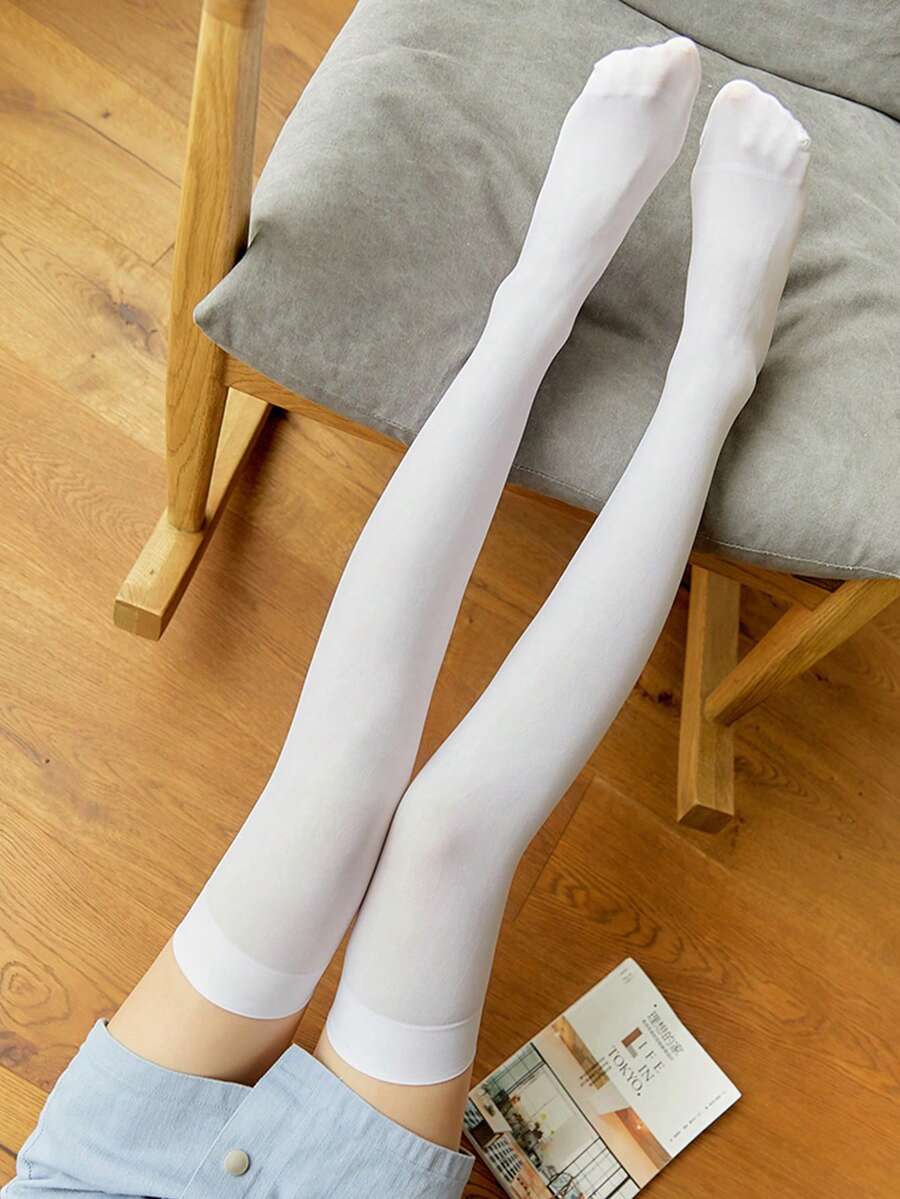 Over The Knee Socks – Vertical Stripe Acrylic Knit Warm Winter Style