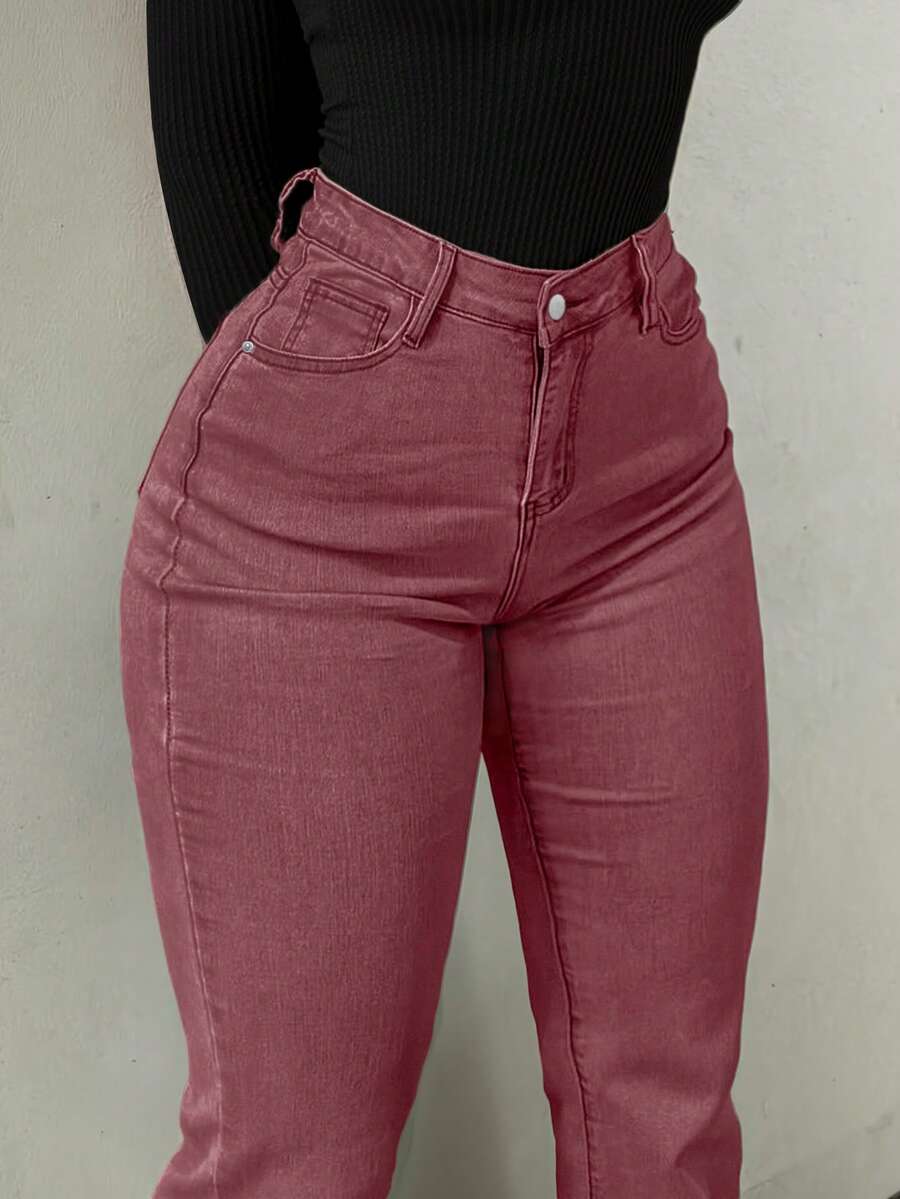 Women Y2K Flare Jeans – High Waist Stretch Denim – Embroidered Bow Slim Fit