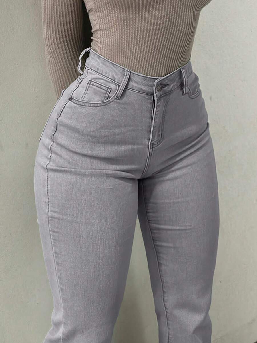 Women Y2K Flare Jeans – High Waist Stretch Denim – Embroidered Bow Slim Fit