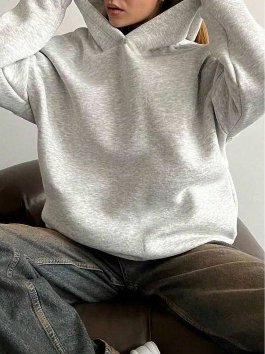 Oversized Hoodie Sweater – Women – Casual Winter Pullover