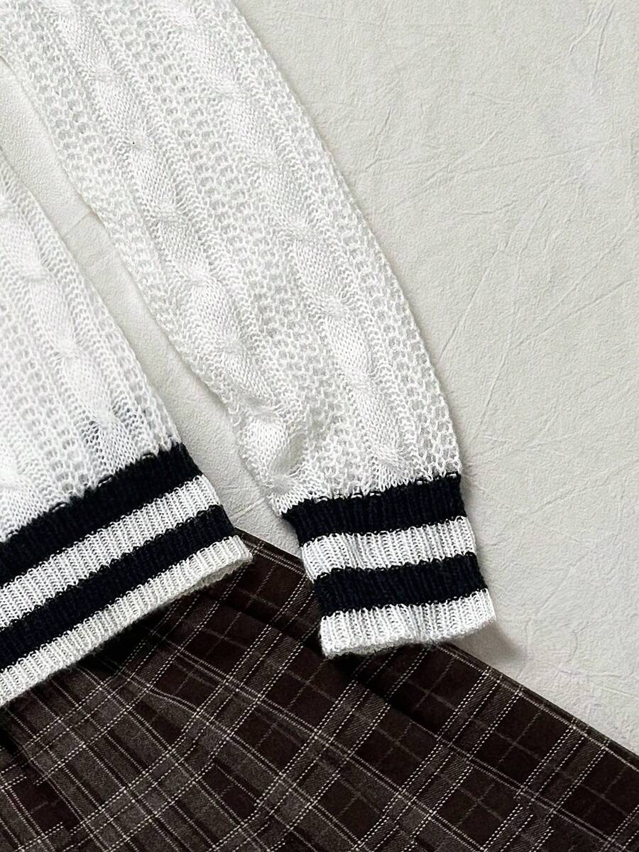 Vintage Ribbed Scoop Neck Sweater – Autumn / Winter – Y2K Knit Pullover