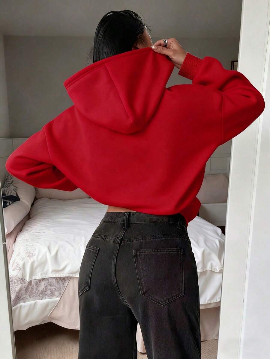 Oversized Hoodie Sweater – Women – Casual Winter Pullover