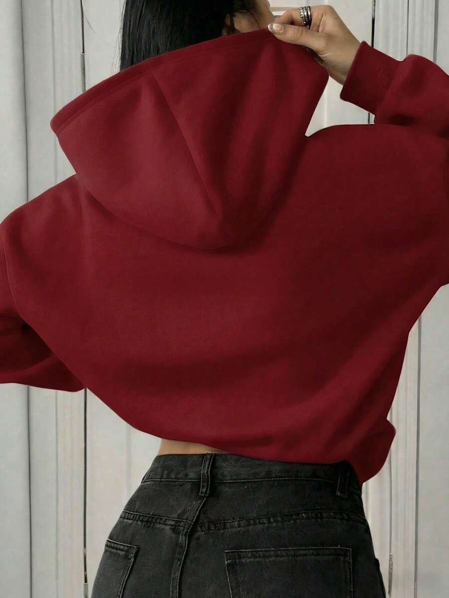 Oversized Hoodie Sweater – Women – Casual Winter Pullover