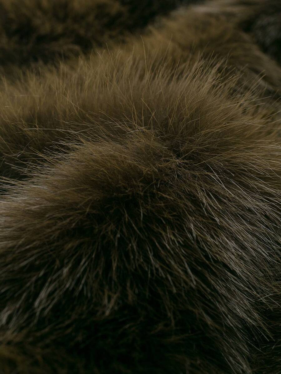 Faux Fur Collar Jacket – Women's Winter Coat – Date Brown Casual Outerwear