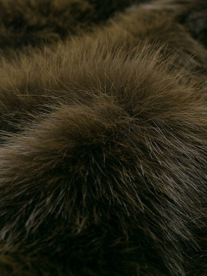 Faux Fur Collar Jacket – Women's Winter Coat – Date Brown Casual Outerwear
