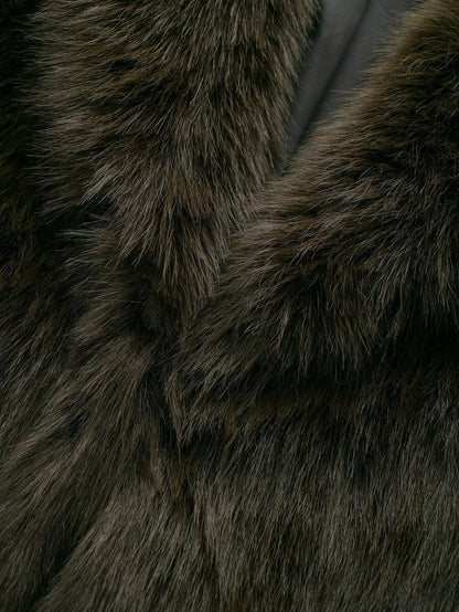 Faux Fur Collar Jacket – Women's Winter Coat – Date Brown Casual Outerwear