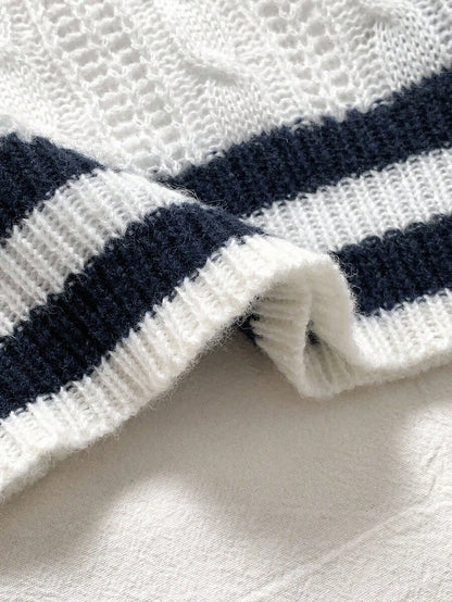 Vintage Ribbed Scoop Neck Sweater – Autumn / Winter – Y2K Knit Pullover