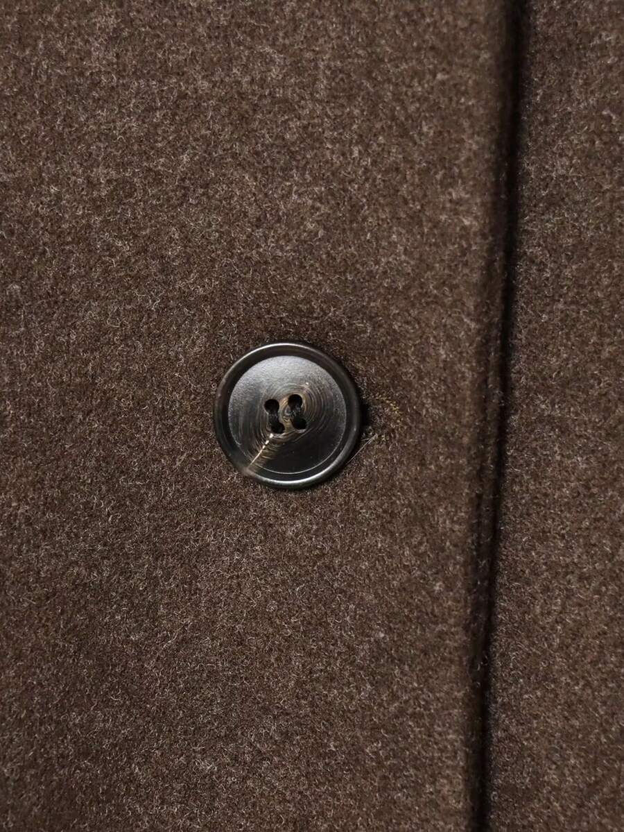 Women Short Jacket Khaki – Minimalist Button Coat – Casual Structured Fit