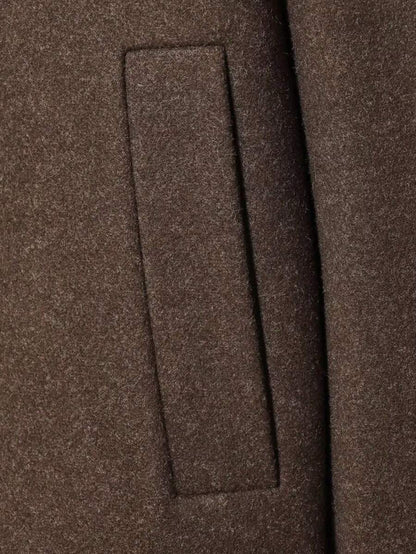 Women Short Jacket Khaki – Minimalist Button Coat – Casual Structured Fit