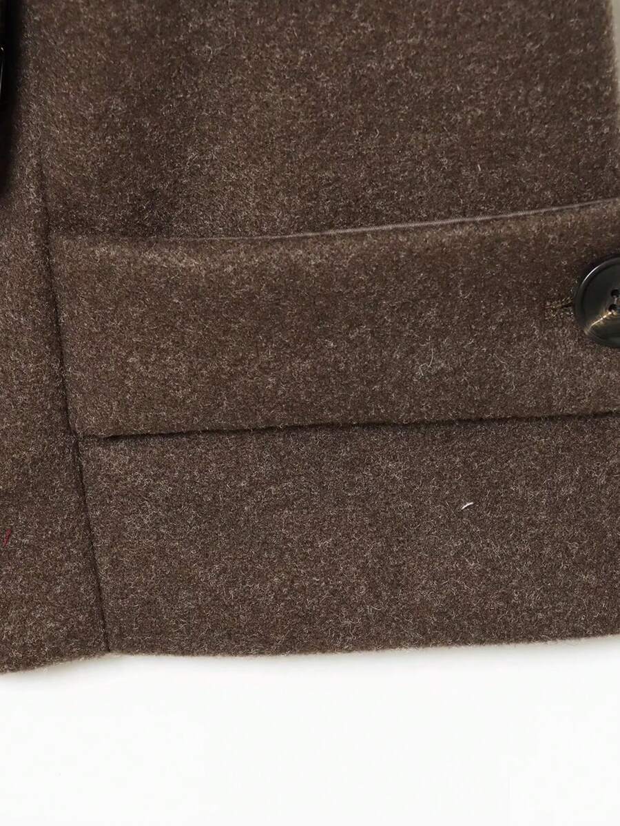 Women Short Jacket Khaki – Minimalist Button Coat – Casual Structured Fit
