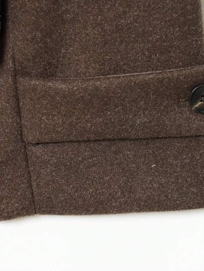 Women Short Jacket Khaki – Minimalist Button Coat – Casual Structured Fit