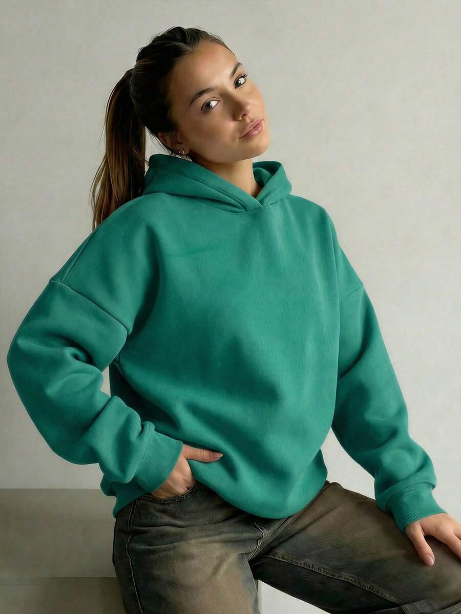 Oversized Hoodie Sweater – Women – Casual Winter Pullover