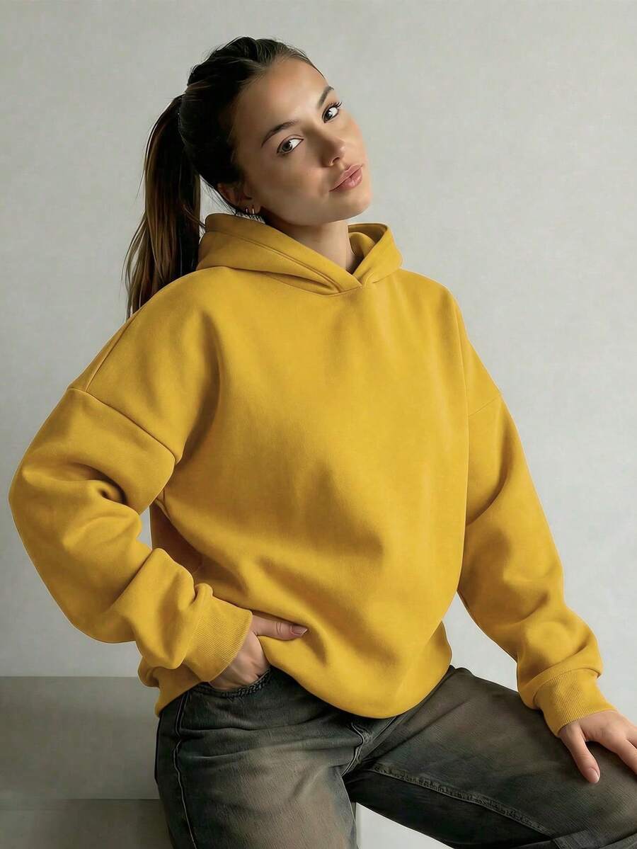 Oversized Hoodie Sweater – Women – Casual Winter Pullover