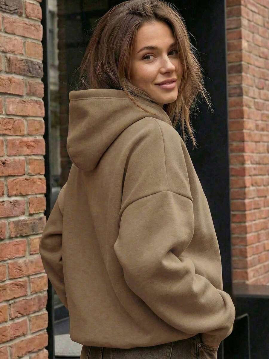 Oversized Hoodie Sweater – Women – Casual Winter Pullover
