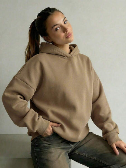 Oversized Hoodie Sweater – Women – Casual Winter Pullover