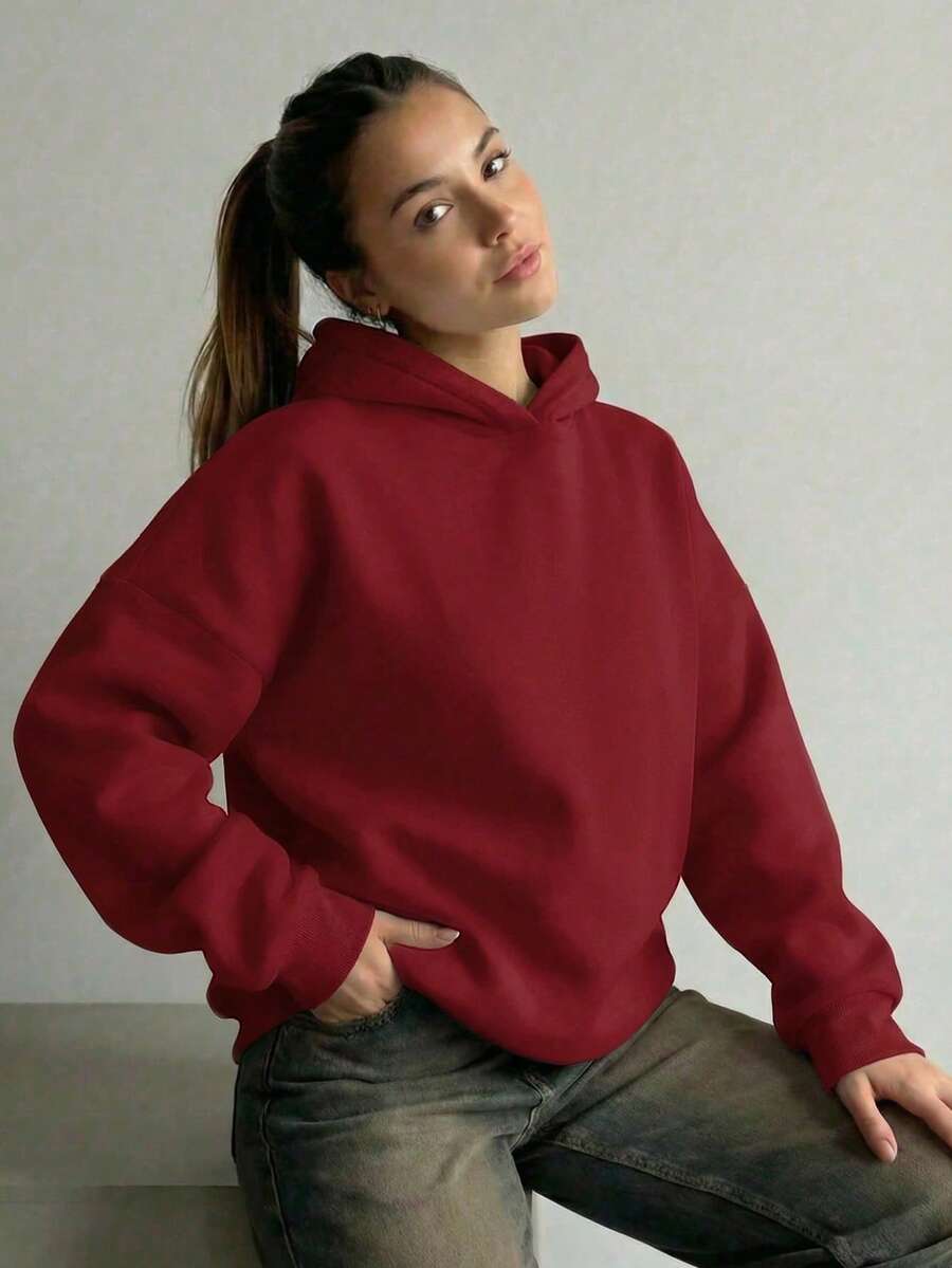 Oversized Hoodie Sweater – Women – Casual Winter Pullover