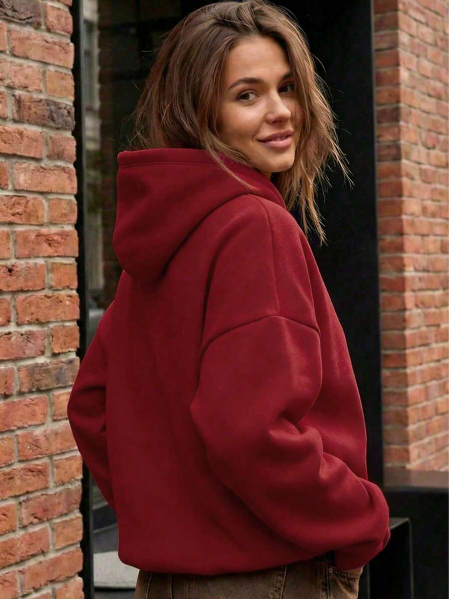 Oversized Hoodie Sweater – Women – Casual Winter Pullover