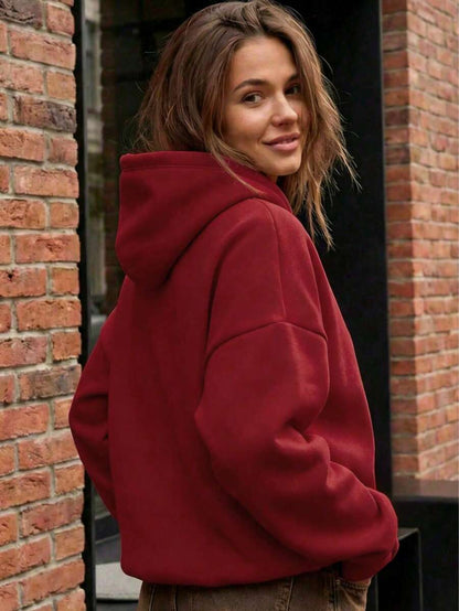 Oversized Hoodie Sweater – Women – Casual Winter Pullover