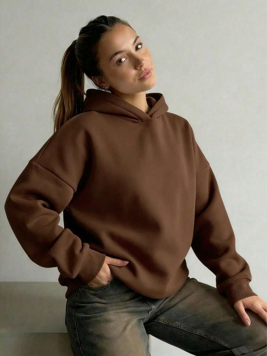 Oversized Hoodie Sweater – Women – Casual Winter Pullover