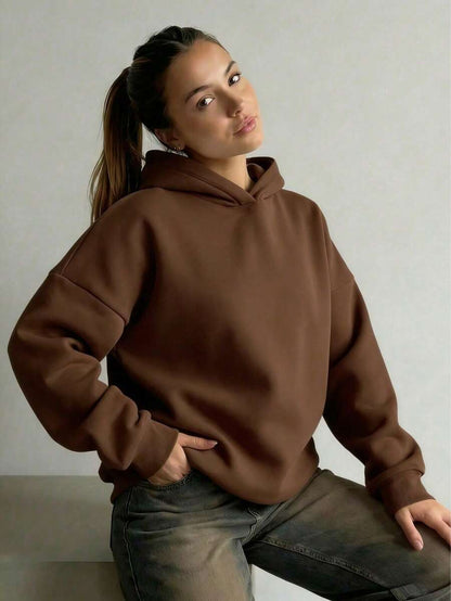 Oversized Hoodie Sweater – Women – Casual Winter Pullover