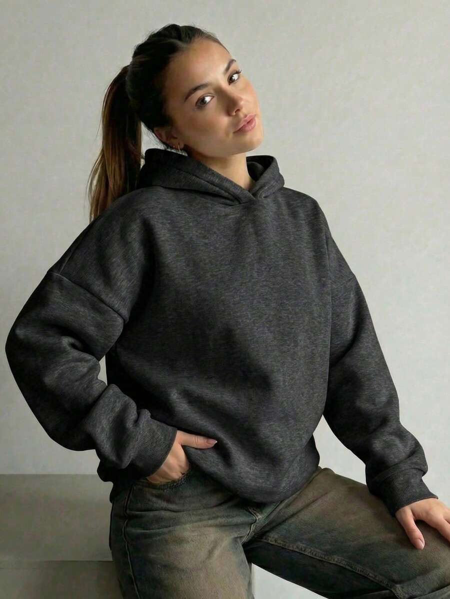 Oversized Hoodie Sweater – Women – Casual Winter Pullover