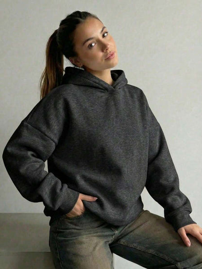 Oversized Hoodie Sweater – Women – Casual Winter Pullover