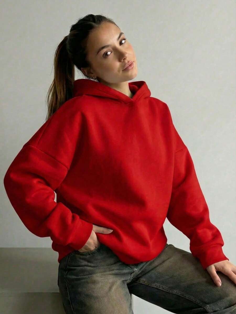 Oversized Hoodie Sweater – Women – Casual Winter Pullover