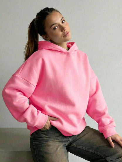 Oversized Hoodie Sweater – Women – Casual Winter Pullover