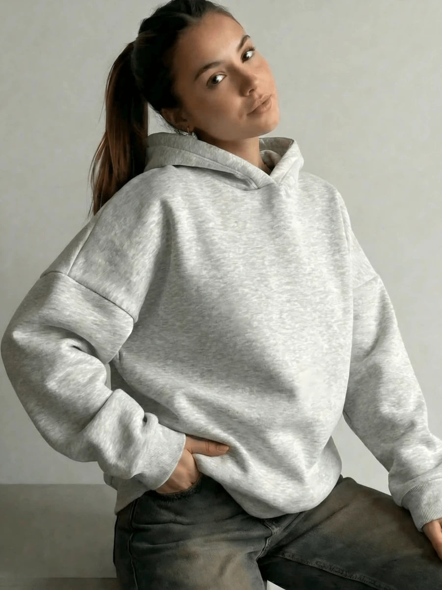 Oversized Hoodie Sweater – Women – Casual Winter Pullover