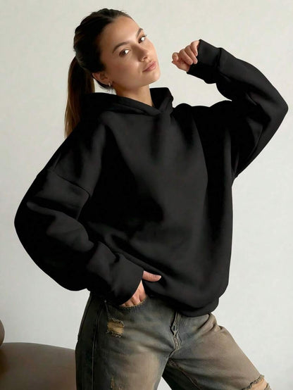 Oversized Hoodie Sweater – Women – Casual Winter Pullover