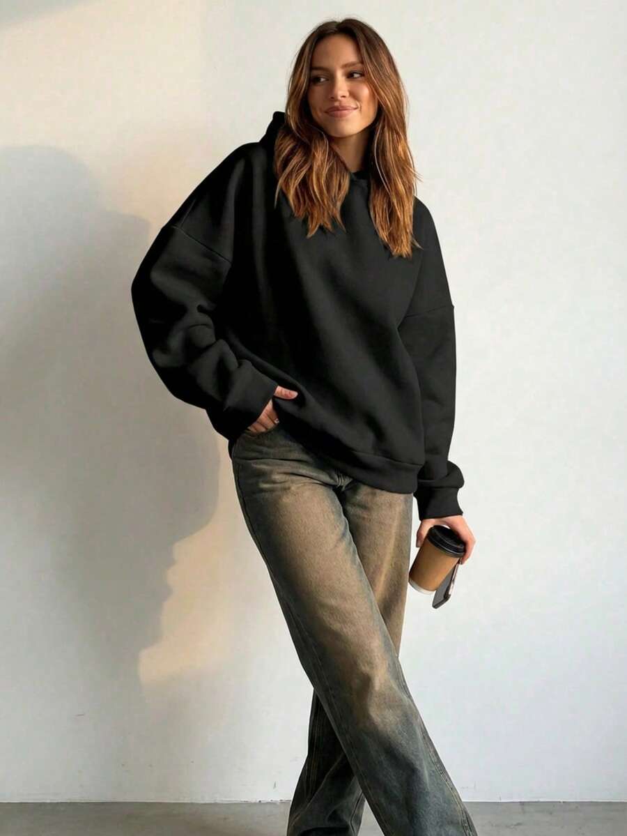 Oversized Hoodie Sweater – Women – Casual Winter Pullover