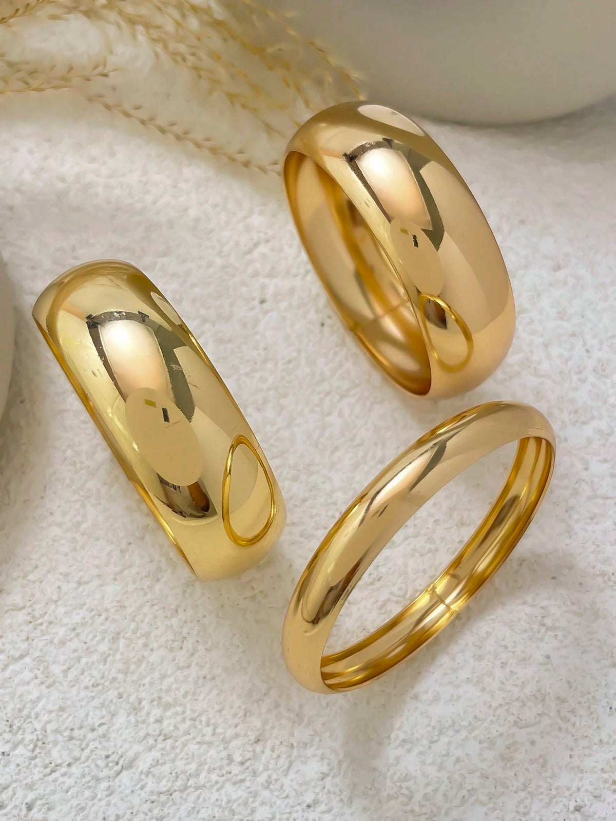 Vintage Gold Bangle Bracelet Set Women – 4 Piece Minimalist Geometric Jewellery