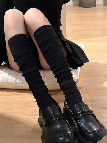 Over The Knee Socks – Vertical Stripe Acrylic Knit Warm Winter Style