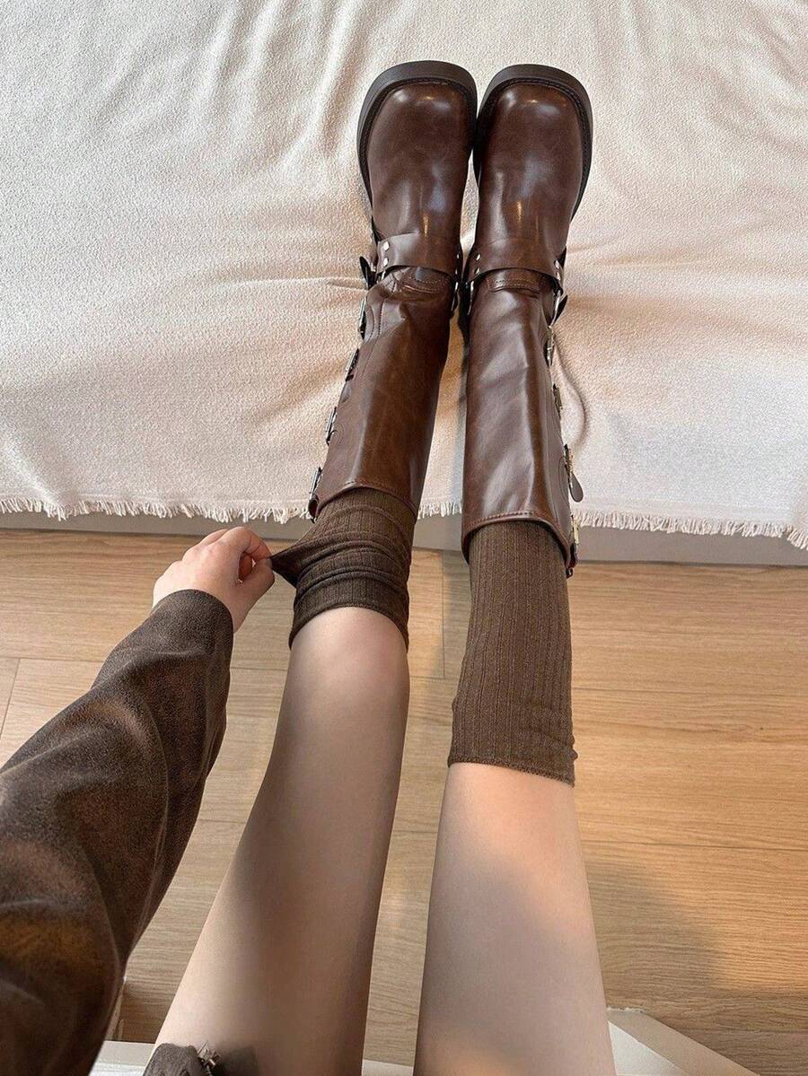 Over The Knee Socks – Vertical Stripe Acrylic Knit Warm Winter Style