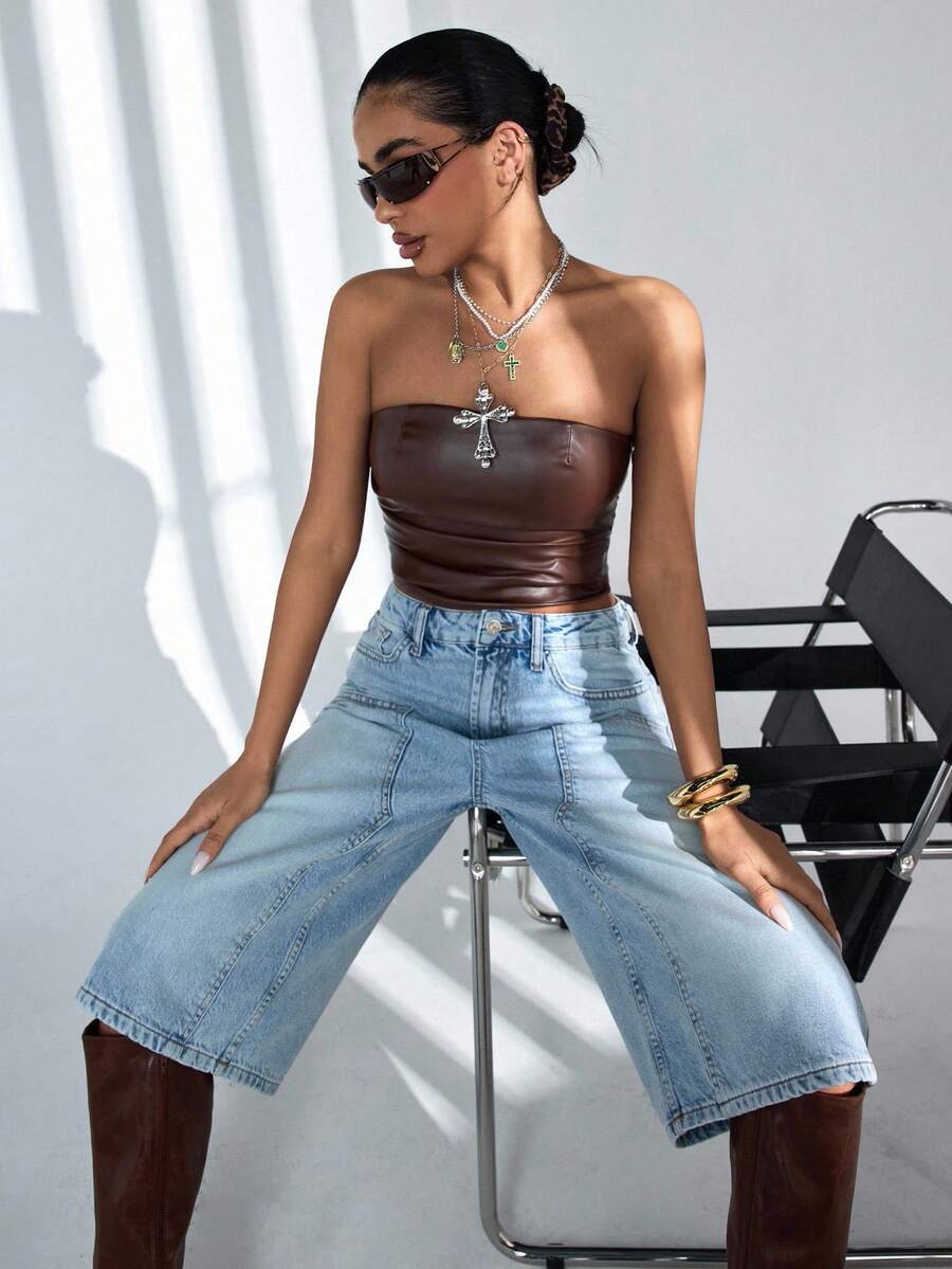 Women High Waist Denim Bermuda Shorts – 100% Cotton – Relaxed Fit Jorts