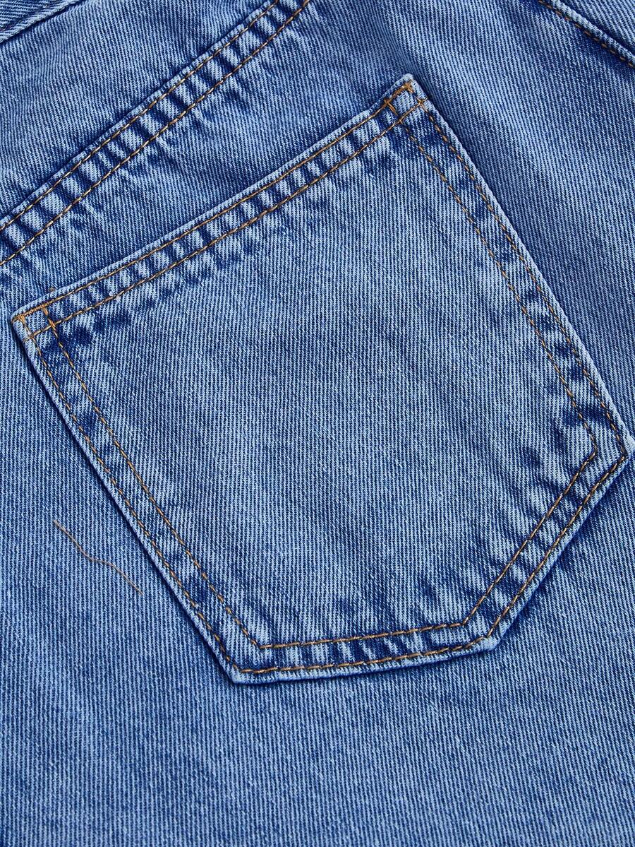 Women Denim Skort Plus Size – High Waist Asymmetric Shorts Skirt With Pockets