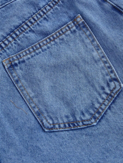 Women Denim Skort Plus Size – High Waist Asymmetric Shorts Skirt With Pockets