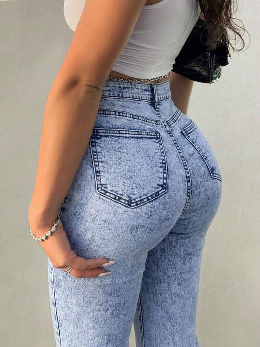 Women Y2K Flare Jeans – High Waist Stretch Denim – Embroidered Bow Slim Fit