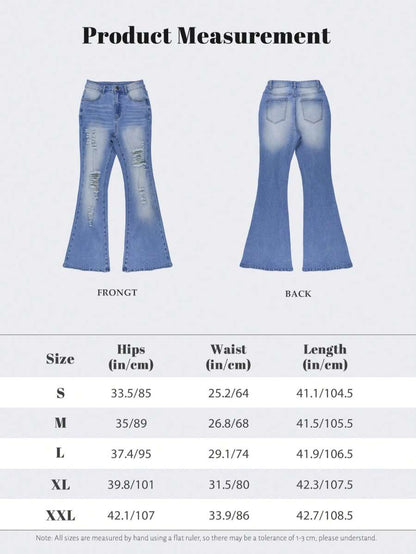 Women Y2K Flare Jeans – High Waist Stretch Denim – Embroidered Bow Slim Fit